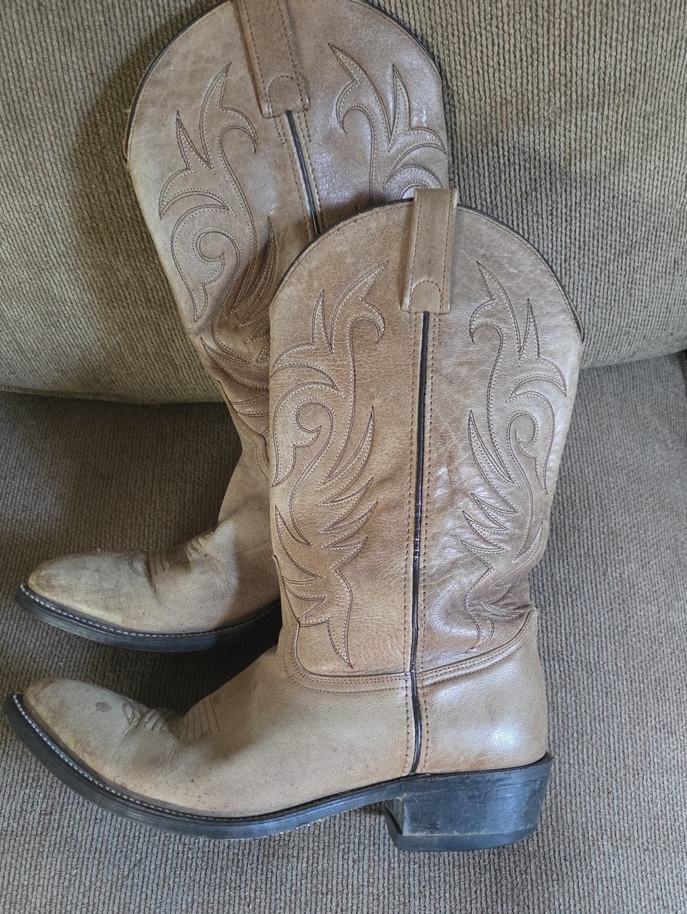 Vintage Heritage West Western Cowboy Boots Genuine Leather Mens Size 11D - Picture 2 of 8